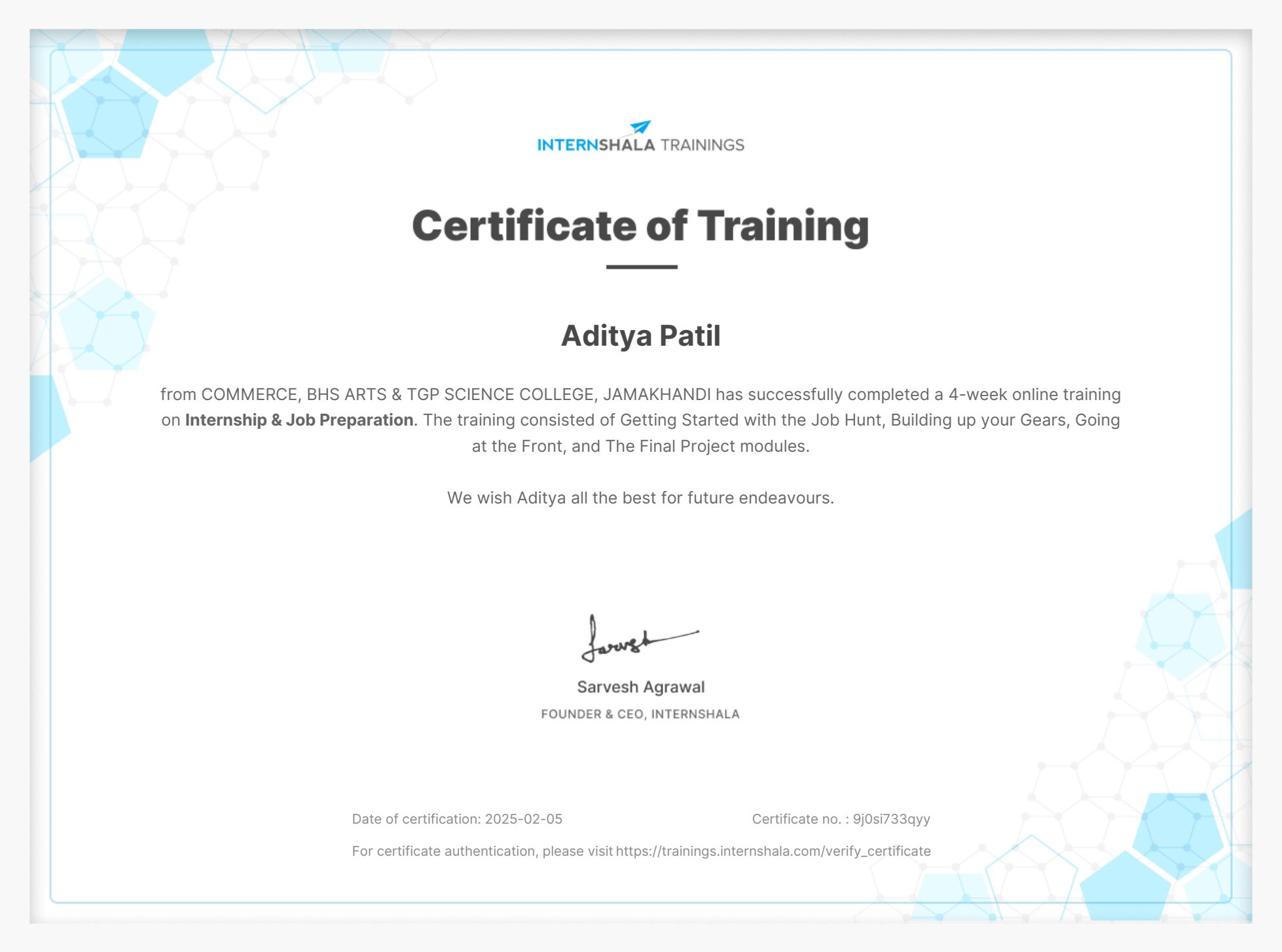 Certificate 1